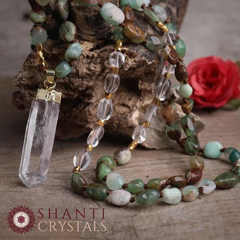 108 Beaded Quartz Shard Malas | Australian Jade