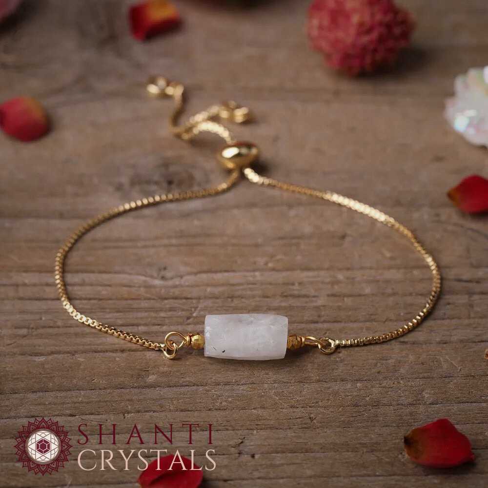 Dainty Gemstone Nugget Bracelets | Moonstone