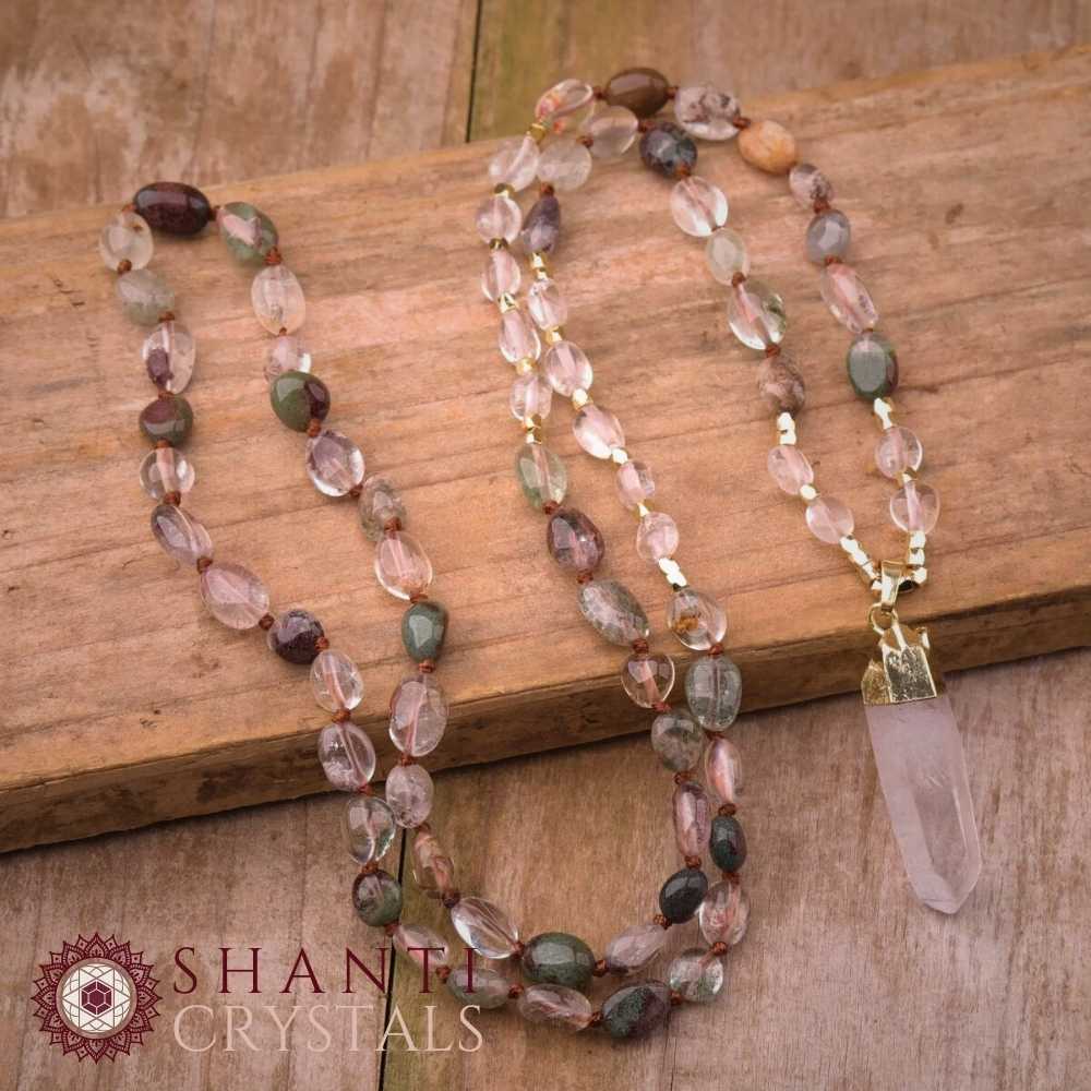 108 Beaded Quartz Shard Malas | Phantom Quartz