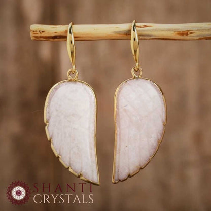 Gold Angel Wings Earrings | Moonstone