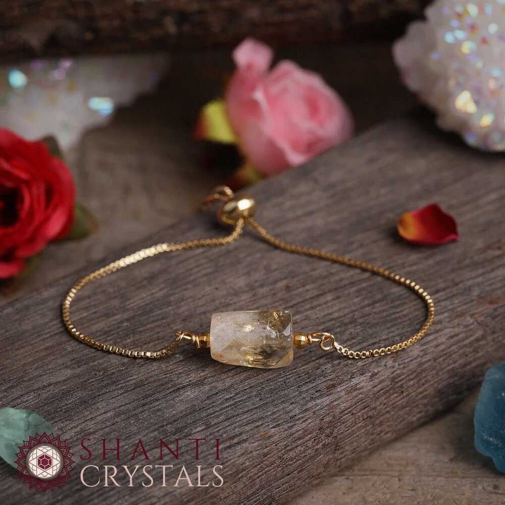 Dainty Gemstone Nugget Bracelets | Citrine