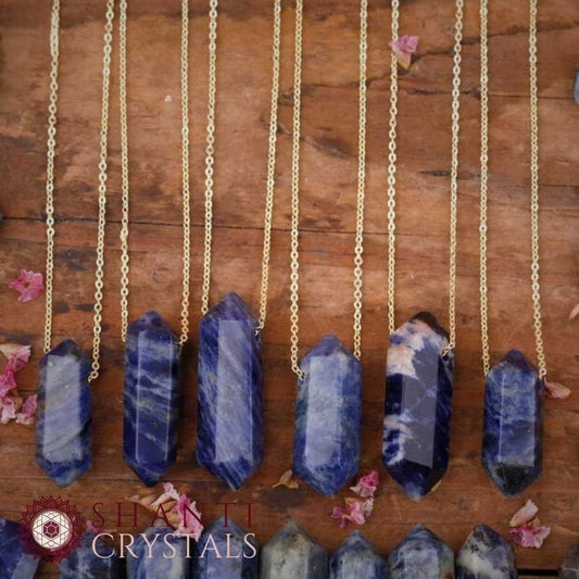Chunky Crystal Pendant Necklaces | Sodalite