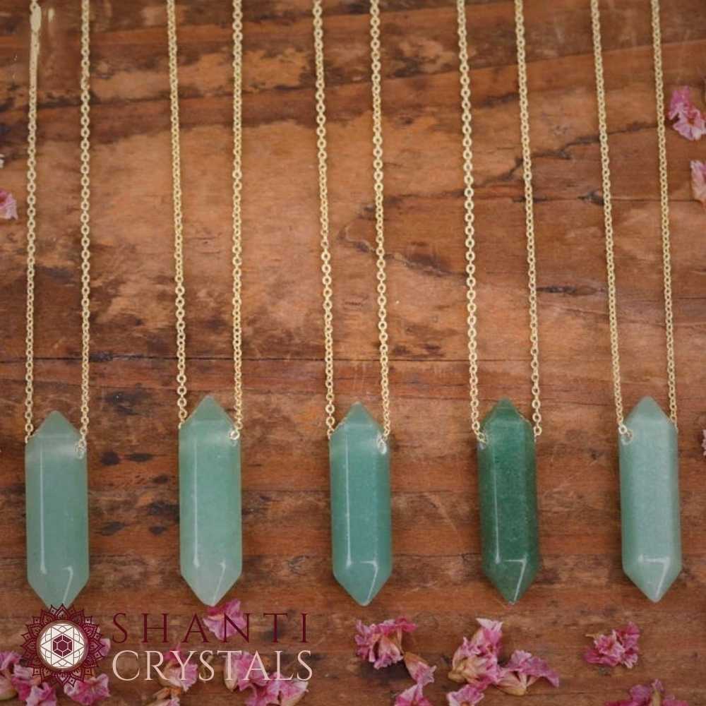 Chunky Crystal Pendant Necklaces | Aventurine