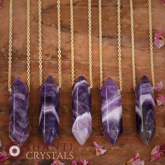 Chunky Crystal Pendant Necklaces | Amethyst